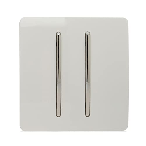 Trendi Switch - Interrupteur Design - 2 boutons - 10 Amp - Blanc Cover