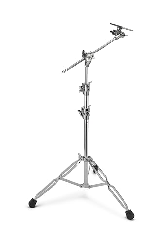 Gibraltar Electronic Drum Pad Boom Stand with Mounting Plate, Adjustable 3-Tier Base with 18\" Boom Arm for Electronic Pads & Modules or Hybrid Kits, Adjustable Music Stand for Electric Drum Set
