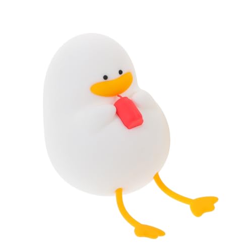Lámpara de noche de silicona en forma de pato blanco