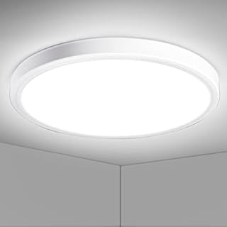 Bathroom Lights Ceiling,18W 1600LM Round Bathroom Ceiling Light,4000K LED Ceiling Light ,110W Equivalent,Waterproof Bathroom Light Flush Ceiling Light for Kitchen,Toilet,Porch,Bedroom,Utility Room