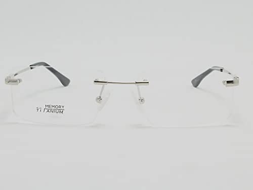 Armação Óculos Titanium Super Leve Sem Aro Parafusada (Prata)