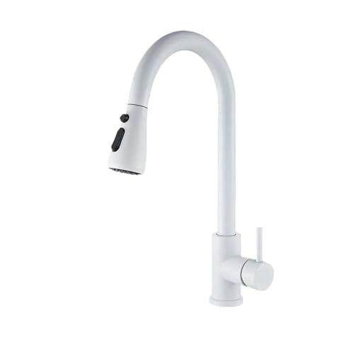 Robinet mitigeur blanc orientable à 360 degrés avec douchette intégrée - 2