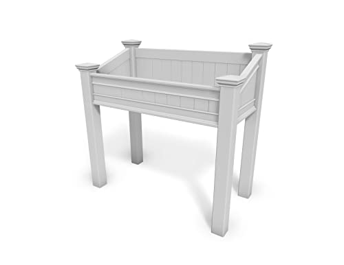 Vita VA68240 24"x48"x47" Liberty Accessible Planter, White VT68240 Vinyl Raised Garden, 47.375" H