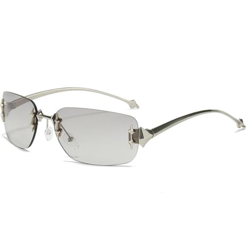 Lunettes sans monture tendance aux verres décoratifs haute transparence et finitions métal