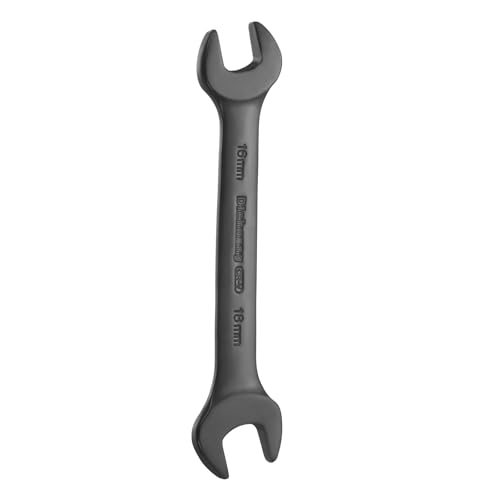 Image of sourcing map 1pcs Thick Double Open End Wrench 16mm x 18mm Metric Dual Open Ended Spanner Flat Head Wrench for Automotive Repair Furniture Assembly, Black