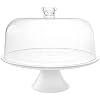 Godinger Cake Stand With Dome – 11.5" Metal Serving Platter & Shatterproof Acrylic Lid