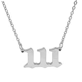 Collier Numéro 111 Numéro Pendentif Tour De Cou Bijoux Chaîne À Maillons En Acier Inoxydable Collier Numéro Porte-bonheur En Argent Collier En Acier Inoxydable Chaîne À Maillons Pendentif