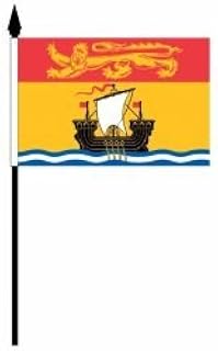 New Brunswick Canada Provincial Small 4 X 6 Mini Stick Flag with 10" Plastic Pole