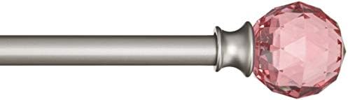 Amazon Basics Decorative 1,6 cm Curtain Rod with Faceted Ball Finials - 71 cm, Clear