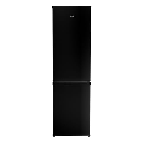 SIA SFF15144BL/E 60/40 Split Freestanding 165L Combi Fridge Freezer in Black, 4* Freezer Compartment, E Rated, Reversible Doors, Adjustable Shelves, 2 Years Parts & Labour Guarantee