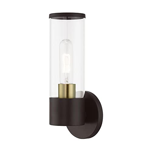 Livex Lighting Banca - 1 Light ADA Wall Sconce in Nautical Style-11.25 Inches Tall and 4.25 Inches Wide-Bronze/Antique Brass Finish