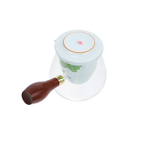 Angoily Tetera de Cristal con Filtro de Línea Tetera de Vidrio con Mango de Madera Mercancías del Té Mini- Oficina para…