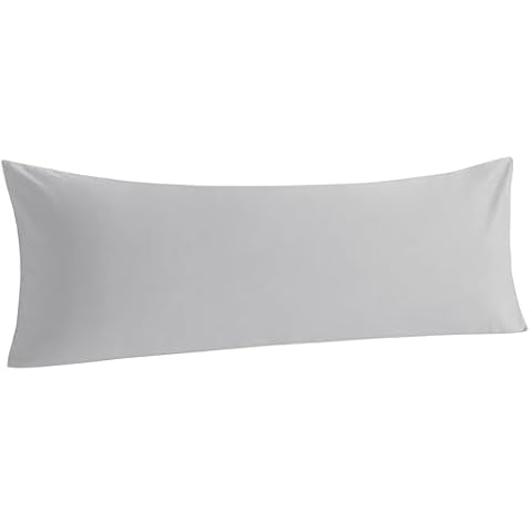 NTBAY Body Pillowcase Cotton Set of 1, Envelope Closure, 20x54, Light Grey — $14.99 (40% off)