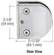 C.R. LAURENCE Z312BS CRL Brushed Stainless Z-Series Round Type 2" Radius Base Stainless Steel Clamp for 1/2" Glass