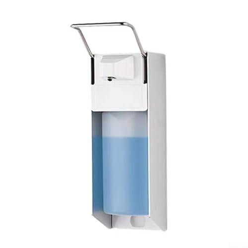 CashMuch Dispenser di sapone da parete per lavaggio a mano, dispenser in alluminio da 500 ml con pompa regolabile, finitura argento opaco, per disinfettanti e saponi per casa e ufficio