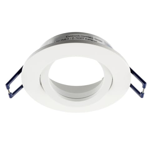Planetitaly - Foco empotrable, redondo, agujero 70 mm, diseño moderno, color blanco, difusor orientable, soporte de aluminio para GU10 GU5.3 lámparas (blanco redondo)