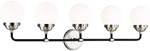 Cafe-5 Light Bath Vanity-Brushed Nickel Finish-Incandescent Lamping Type