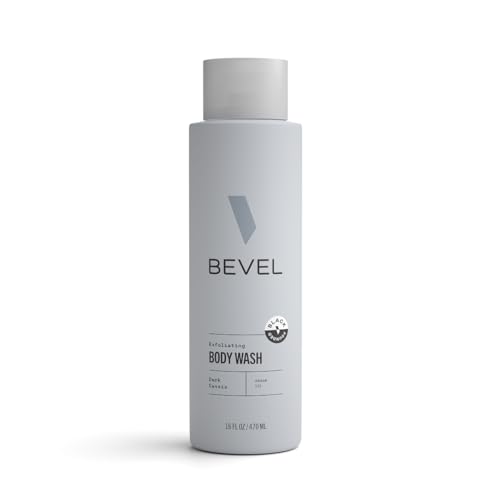 Bevel Exfoliating Body Wash for Men - Dark Cassis Scent with Charcoal and Argan Oil, 16 Oz...