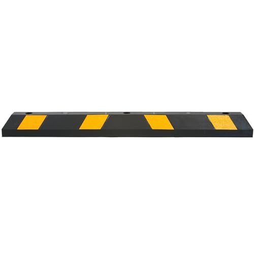 image for Guardian 4' Rubber Parking Curb with Mounting Holes Hi-Vis Yellow UV-R