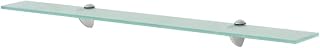 vidaXL Clear Floating Glass Shelf 31.5"x7.9" - Modern Design, High Load Capacity, Wall-Mount, Easy Assembly, Tempered Safety Glass