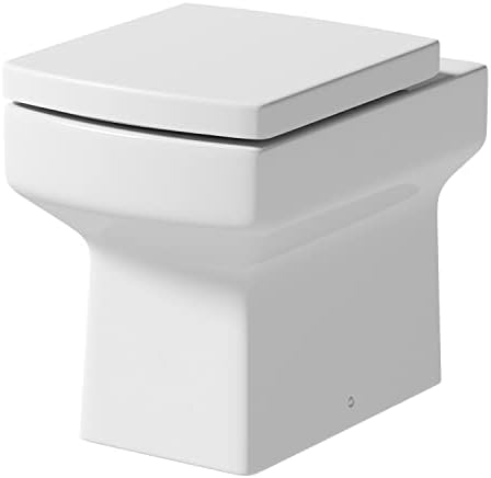 Ceramica Back to Wall BTW Toilet WC Pan Square Soft Close Seat Cistern Dual Flush Button