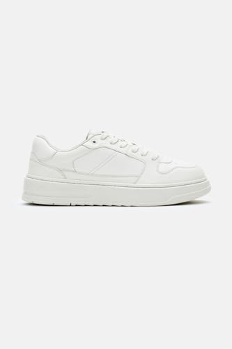 Image of SNITCH Men's Sneakers | Minimalist Solid Design | PU Synthetic Upper & TPR Outsole | Lace-Up Closure for Custom Fit | Stylish Low-Top Sneakers