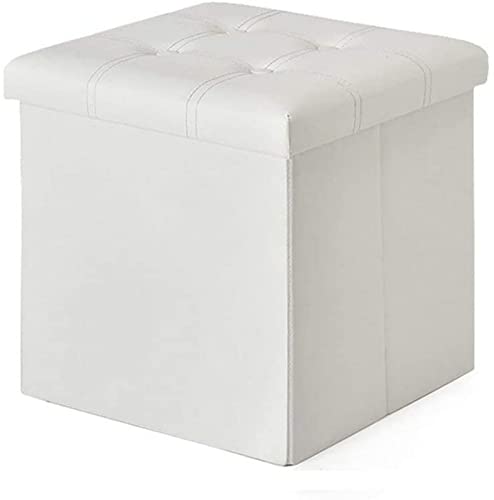 Repose-Pieds Pliable pour Salon et Couloir - Cube Rangement Blanc