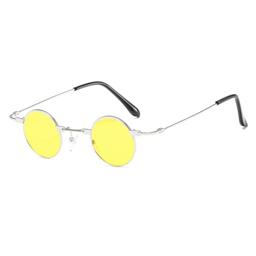 Lunettes de soleil vintage punk avec montures rondes métalliques pour un look rétro