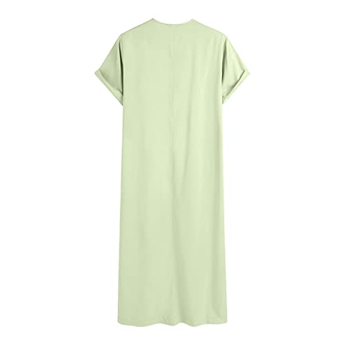 Camisas de descanso tipo kaftán largo con mangas cortas cómodas 5