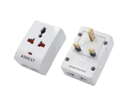 Adnext 2 Pcs Universal travel Plug Adapter, 3 Pin Power Plug Adapter for AU/UK/EU/US, Plug Converter for Business, Holiday, Hotel, Airport,multiple use, محول متعدد السفر