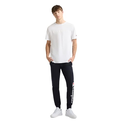 Image of Champion Men's Graphic Short Sleeve T-Shirt, Standard Fit, Tonal Script Logo, Midweight 100% Cotton