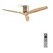 Produktbild CREATE / WINDCALM/Deckenventilator Nickel Naturholzflügel mit Fernbedienung / 40W, Leise, Ø132 cm, 6 Geschwindigkeiten, Timer, DC-Motor, Sommer-Winterbetrieb