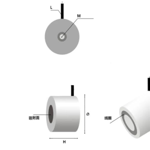 Succión electromagnética hierro P34/9 para electroimán industrial de 24V 4
