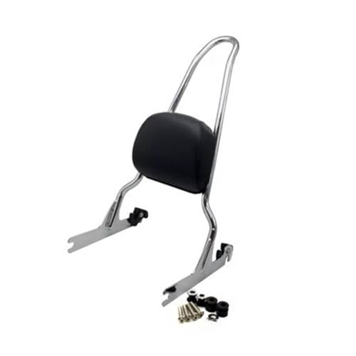 Dossier passager Softail Slim et Fat Boy noir et argent amovible pour moto 2006-2017