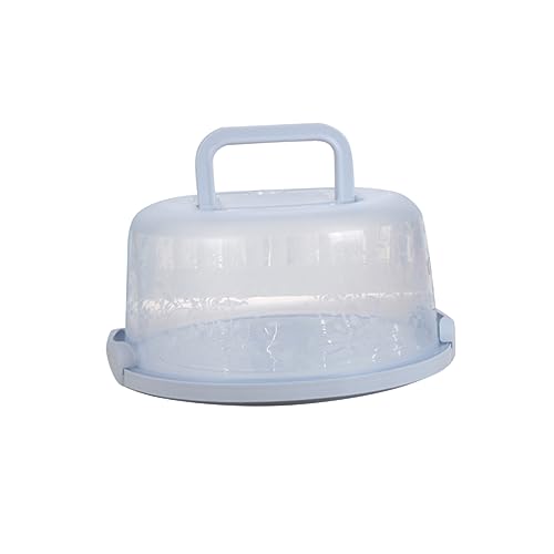 SOLUSTRE Portable Handheld Cake Box Food Storage Container with Lid and Handle for Fresh Keeping for Fridge Kitchen Organization and Outdoor Events Blue
