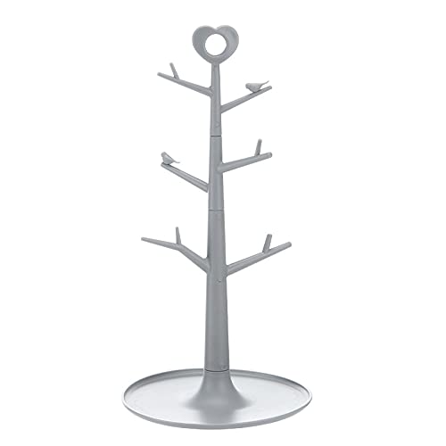 Mug Holder Tree, Mug Holder Coffee Mug Holder Removable Organizer Mug Rack Stand Countertop Mug Tree Home Storage Mug Hooks for Counte (Grey)
