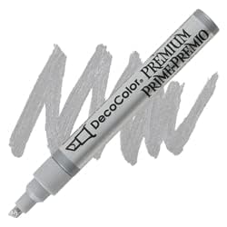 Image of Decocolor Premium Paint Markers, 5mm Chisel Tip - Set of 2 (Gold & Silver) for Crafting and DIY Projects