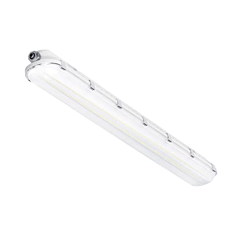 NEOX 4Ft LED Vapor Tight Light Fixture 31=98W Equivalent Waterproof Clear Lens 5000K (Daylight) 4534lm Linkable Multiple Switch 120-277V Parking Warehouse Car Wash Garage - cULus DLC Premium Certified