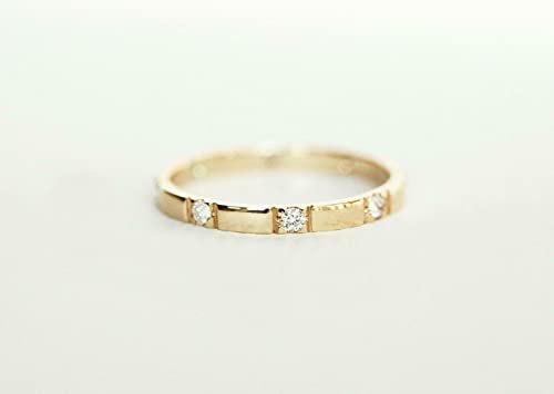 BeBold 0.3ct Round Cut Simulated Diamond CZ Wedding Ring Band Eternity Yellow Gold Plated2