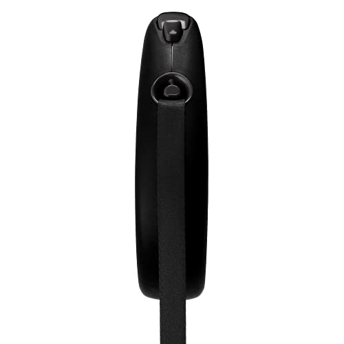 Flexi Black Design Tape Black Small 5m Retractable Dog Leash/Lead for Dogs up to 15kgs/33lbs