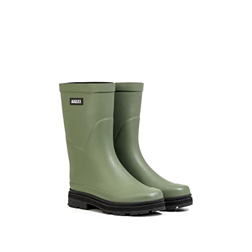 Aigle Herren Mid Rain Medium Rain Boot, Olivin, 44 EU