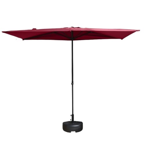 Sombrilla de patio de 250 cm con base y botón de elevación para mesa de exterior