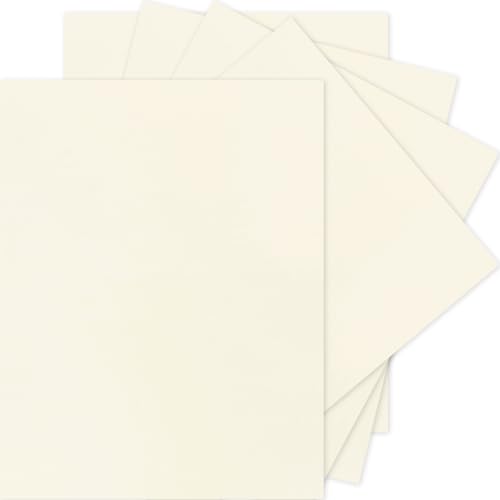 25 Sheets Cream Cardstock Paper 8.5 x 11 inch 250 GSM/92 lb Off White Card Stock Thick Ivory Cardstock for DIY Cards Printer Scrapbook Cardboard Paper for Crafts