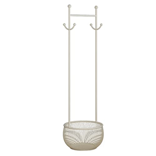 AZNBMNBST Perchero de Pie Perchero de estilo nórdico for el hogar, creativo, con cesta de almacenamiento, perchero for interiores, dormitorio, decoración sencilla, perchero Perchero para Ropa
