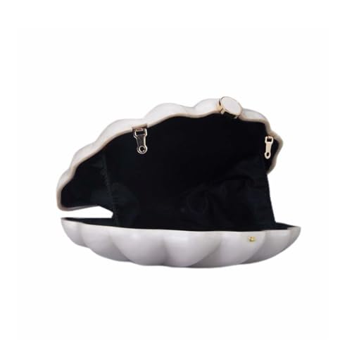 Image of Women Pearl Shell Acrylic Clutch Shell Purse Chain Shoulder Bag Ladies Wedding Clutch Prom Evening Handbag