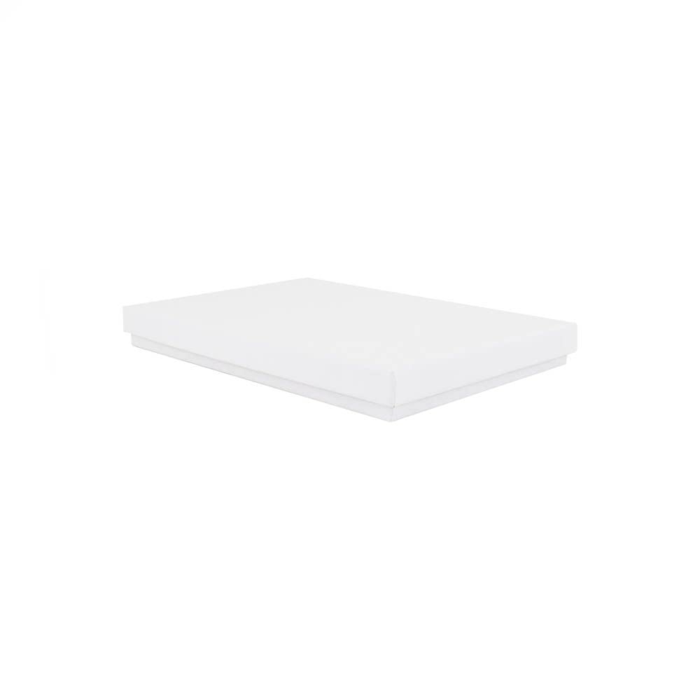 10 A6 Eco-friendly Luxury Rigid Presentation Gift Boxes, 170 x 121 x 20mm, White | Shallow Gift Box Suitable For Clothes, Books, Stationery & More | 2-Piece Design, Recyclable, Kraft Paper