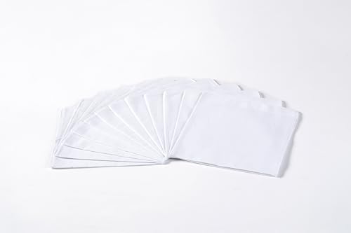 Image of Men's Handkerchiefs,100% Soft Cotton,White Hankie (White, Pack of 6 Pieces)