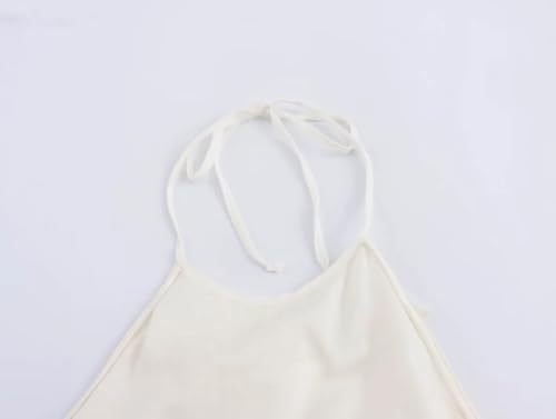 Cute Crop Tops Y2K Camisole Halter Fairy Grunge Shirts Women Summer 2025 Trendy Sheer Ruffle Mesh Beach Boho4