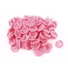 SVR - [PACK OF 100 ANTI-STATIC (ESD SAFE) CHLORINATED DISPOSABLE LATEX FINGER COTS [REUSABLE RUBBER FINGERTIPS] 4 MIL THICK - PINK