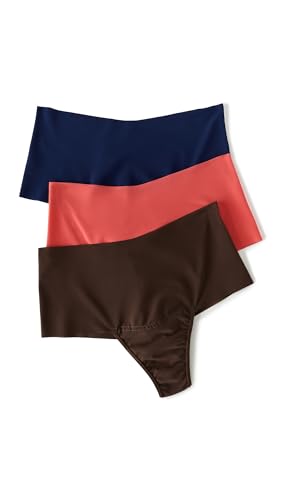 Image of hanky panky Women's 3 Pack High Rise Thongs, Mahogany, L